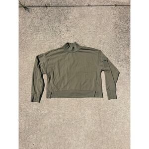 All In Motion Top Men Size XXL Olive Mock Neck Long Sleeve Athletic Shirt Pocket